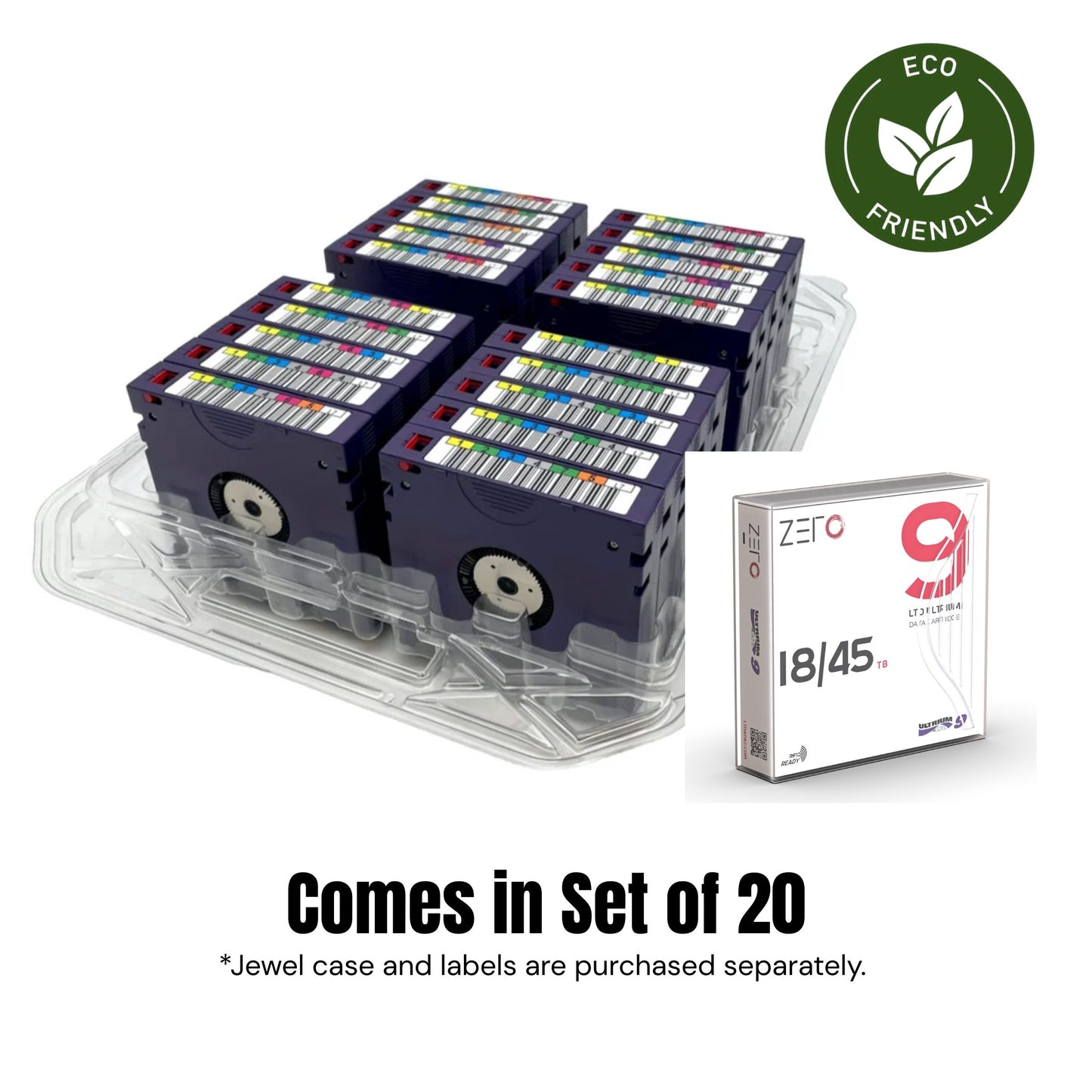 LT0 data cartridge, LTO Ultrium 9 (LTO-9) - Set of 20